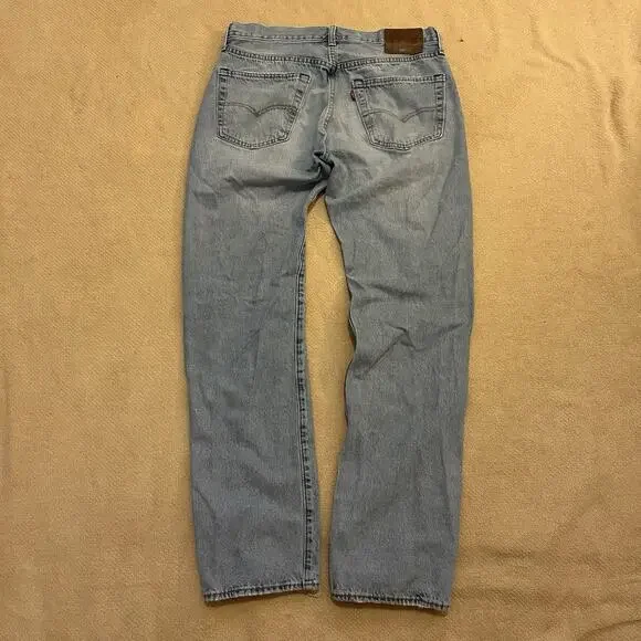 Levis 501 150th Anniversary Selvedge Distressed Patchwork Lightwash Jeans 34x34